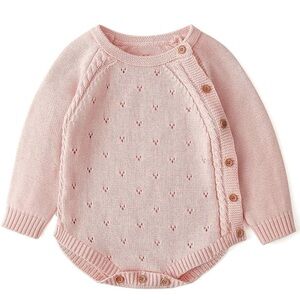 Baby girl knitted romper